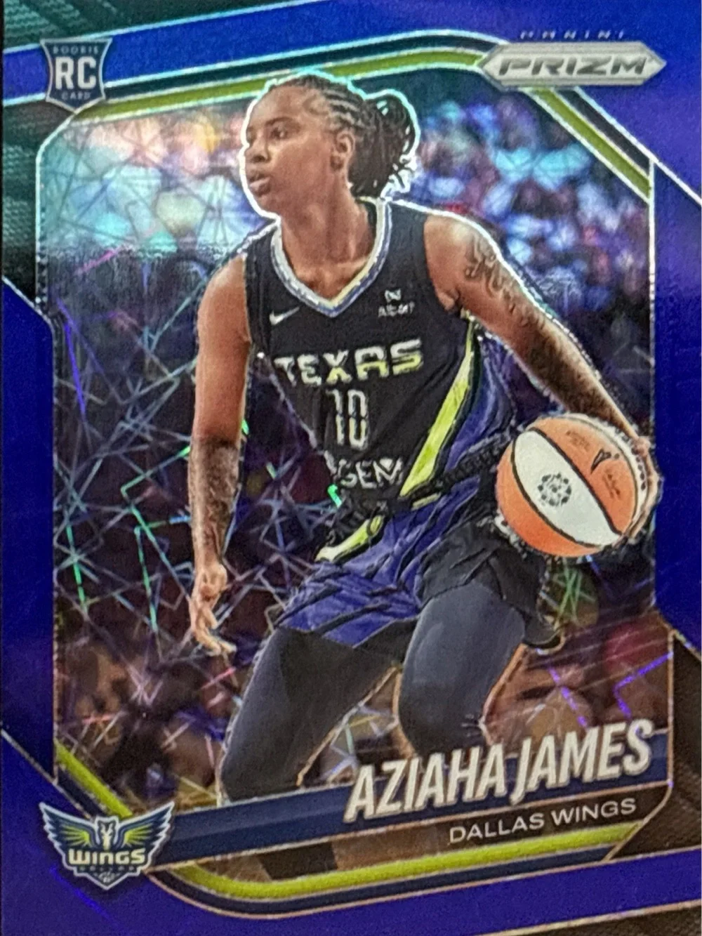 Panini Prizm Blue Aziaha James Dallas Wings Rookie Basketball Trading Card